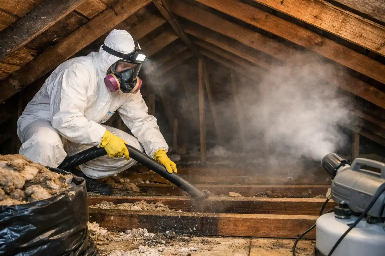Attic sanitization and restoration in Hampton Roads during insulation cleanup