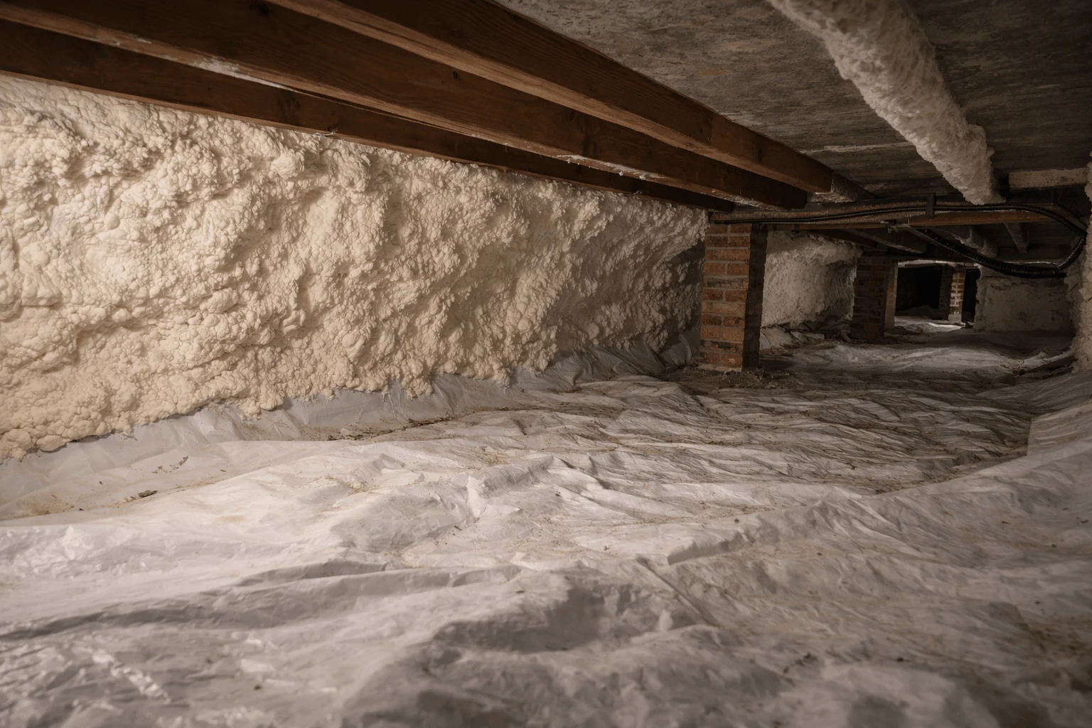 Crawl space insulation cost in Virginia Beach with spray foam and vapor barrier